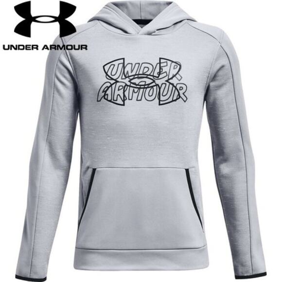 Under Armour Boys' Armour Fleece Wordmark Hoodie Size S - Picture 1 of 9